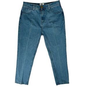 Unique‎ Top Shop High Waist Mom Jeans Women's Size 8 Tapered Med Wash Crop Jeans